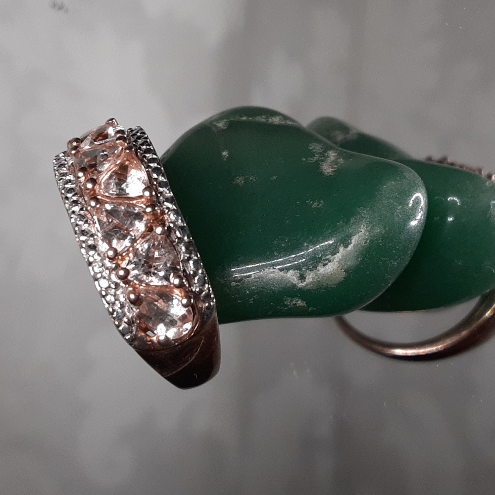 925 Rose Gold Over Sterling Morganite Ring.